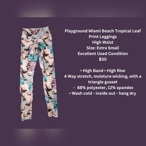 High Waisted Playground Miami Beach Tropical Leaf Leggings